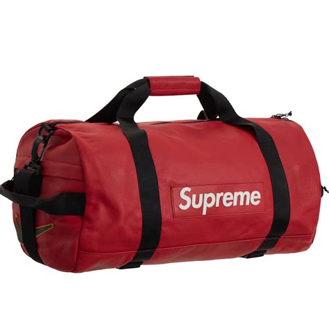 supreme duffle bag fake red|supreme duffle bag leather.